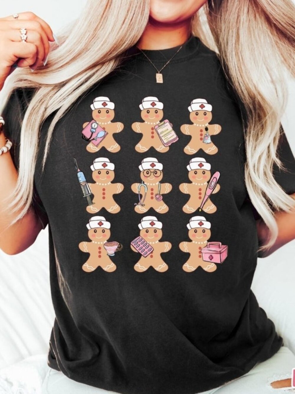 Christmas Gingerbread Nurse Shirt, Holiday Nurse Gift Tee